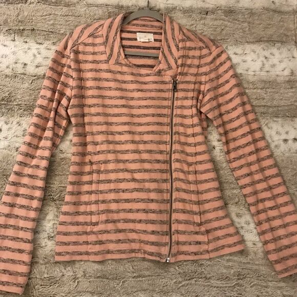 : : Caslon Striped Soft Cotton Moto Style Jacket : : - Picture 7 of 13